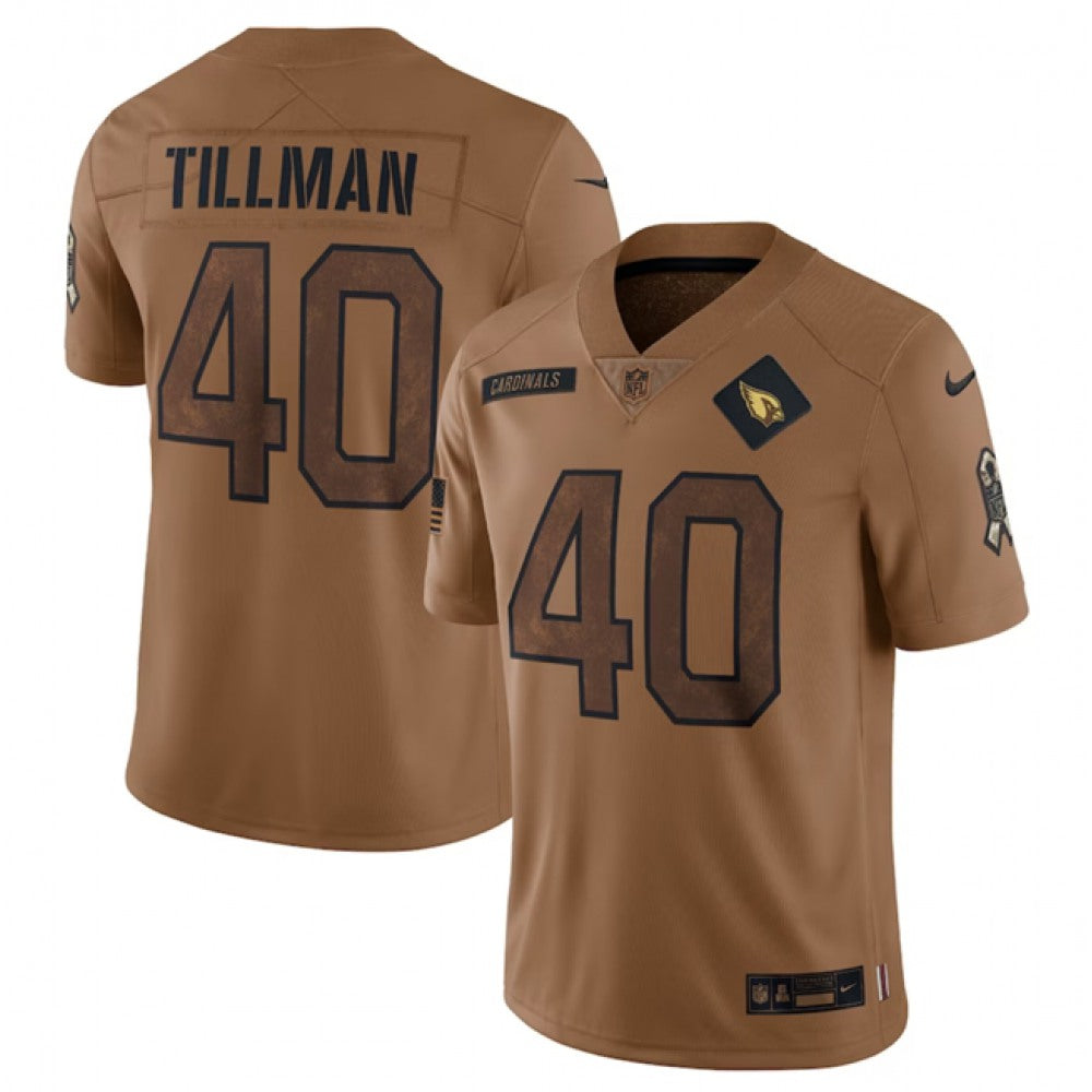 Men's Arizona Cardinals #40 Pat Tillman 2023 Brown Salute To Service Limited Stitched Football Jersey 