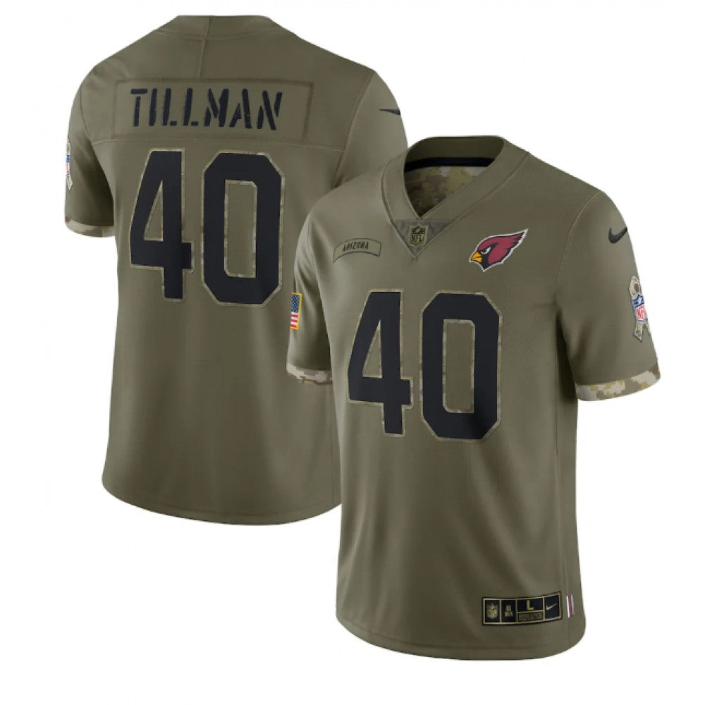 Men's Arizona Cardinals #40 Pat Tillman Olive 2022 Salute To Service Limited Stitched Jersey 
