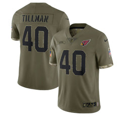 Men's Arizona Cardinals #40 Pat Tillman Olive 2022 Salute To Service Limited Stitched Jersey 