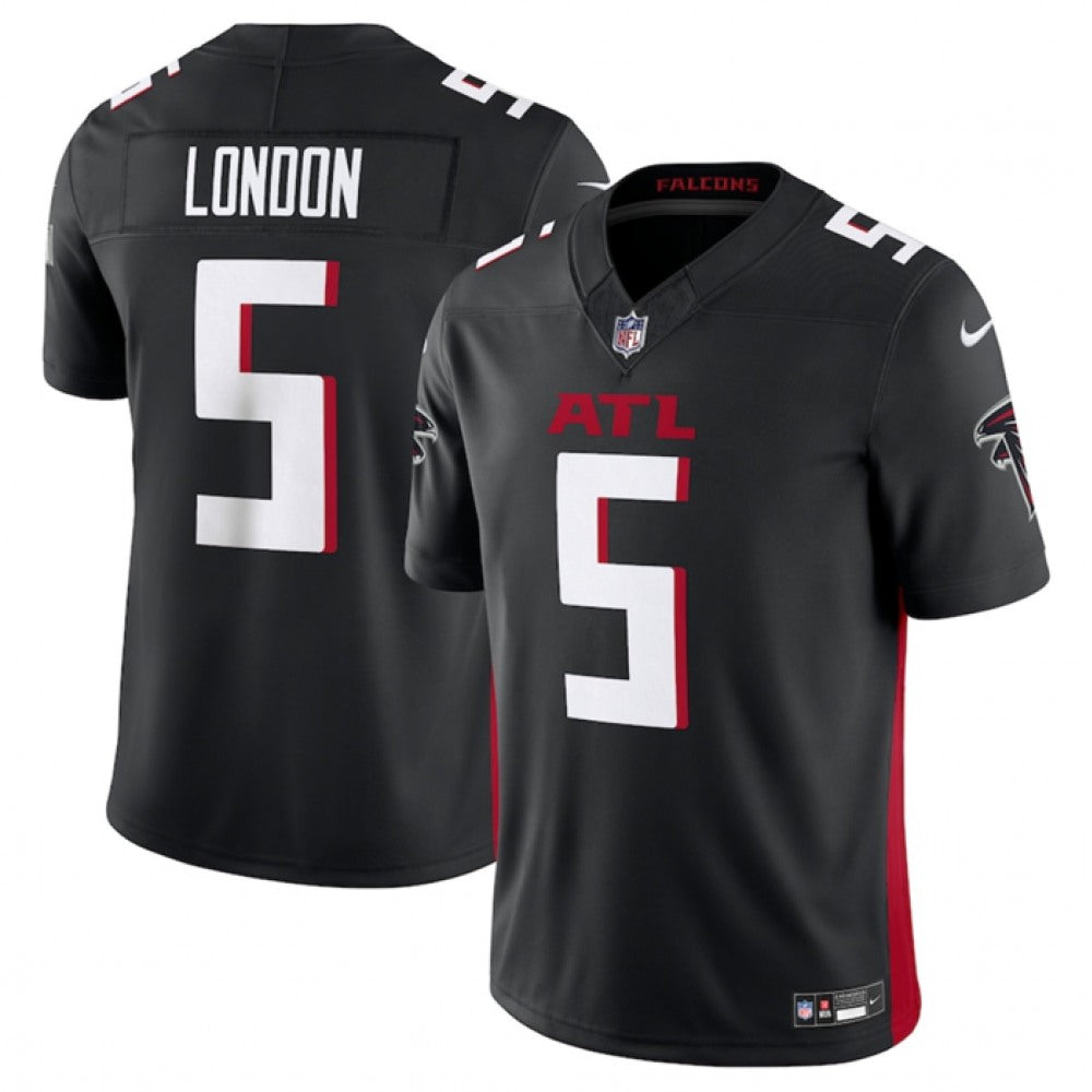 Men's Atlanta Falcons #5 Drake London Black 2023 F.U.S.E. Vapor Untouchable Limited Stitched Football Jersey 