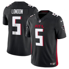 Men's Atlanta Falcons #5 Drake London Black 2023 F.U.S.E. Vapor Untouchable Limited Stitched Football Jersey 