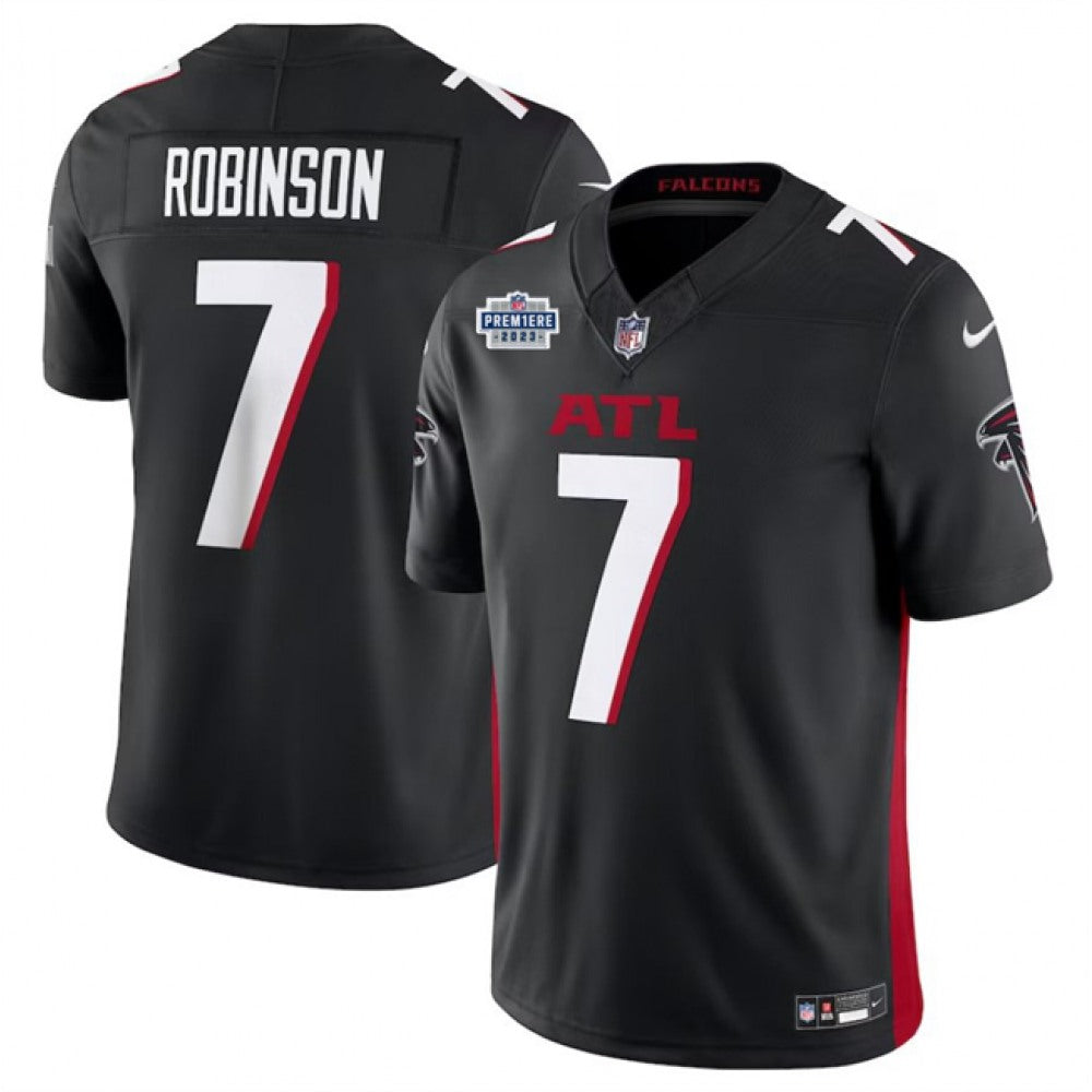Men's Atlanta Falcons #7 Bijan Robinson Black 2023 F.U.S.E. With Prem1ere Patch Vapor Untouchable Limited Stitched Football Jersey 