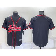 Men's Atlanta Falcons Blank Black Cool Base Stitched Baseball Jersey 