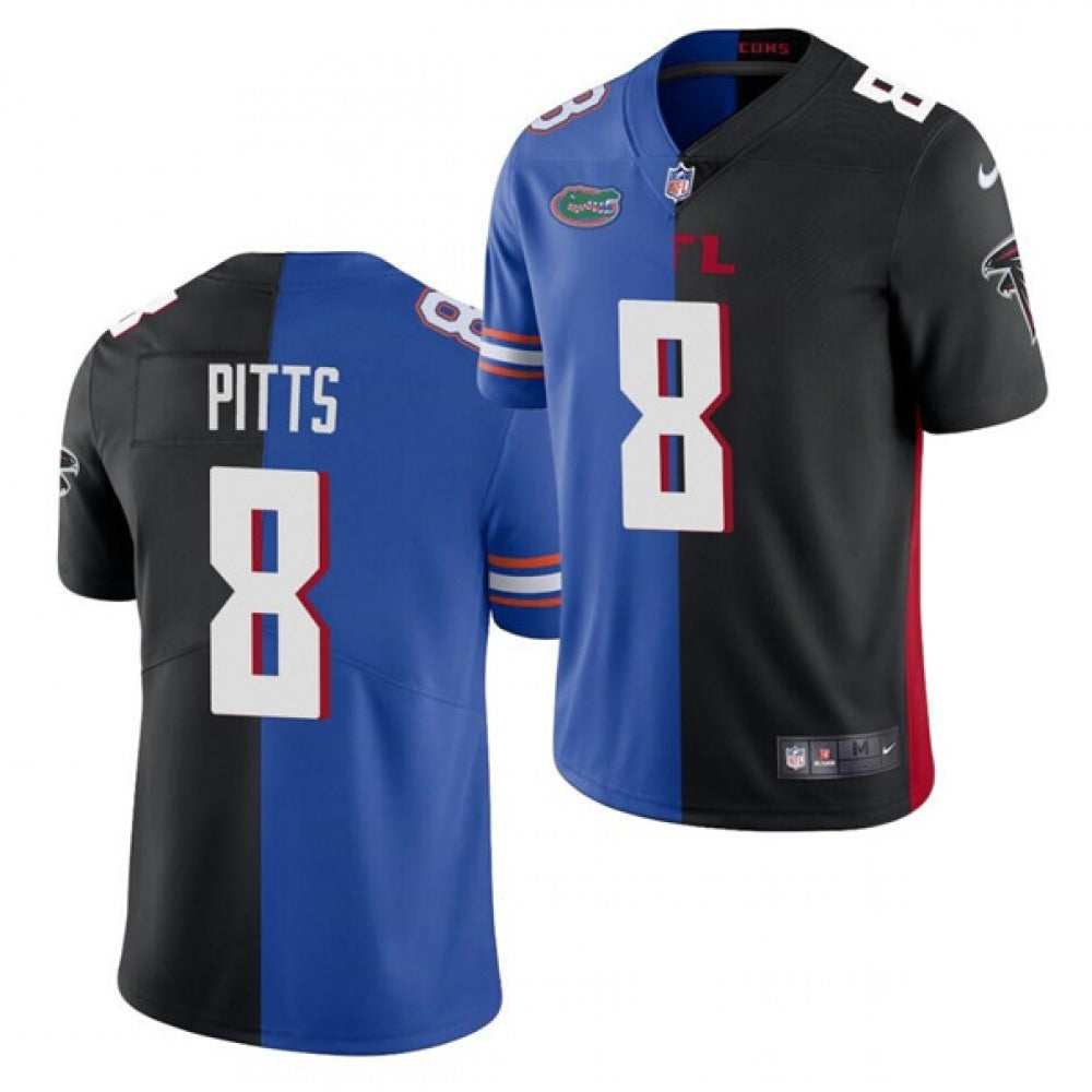 Men's Atlanta Falcons #8 Kyle Pitts 2021 Nave/Black Split Stitched Jersey 