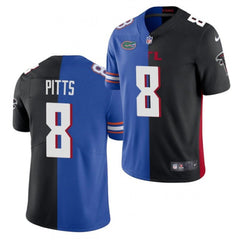 Men's Atlanta Falcons #8 Kyle Pitts 2021 Nave/Black Split Stitched Jersey 