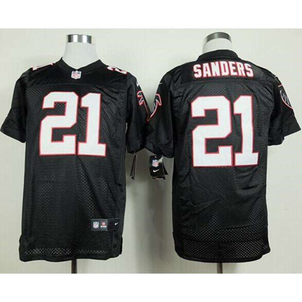 Falcons #21 Deion Sanders Black Alternate Men's Stitched NFL Elite Jersey 