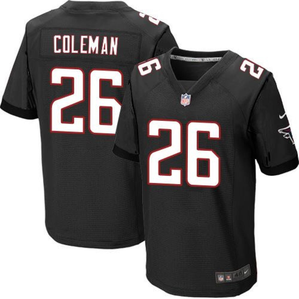 Falcons #26 Tevin Coleman Black Alternate Men's Stitched NFL Elite Jersey 