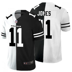 Men's Atlanta Falcons #11 Julio Jones Black & White Split Limited Stitched Jersey Limited Stitched Jersey 