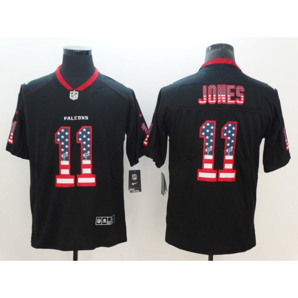 Men's Atlanta Falcons #11 Julio Jones Black 2018 USA Flag Color Rush Limited Fashion NFL Stitched Jersey 