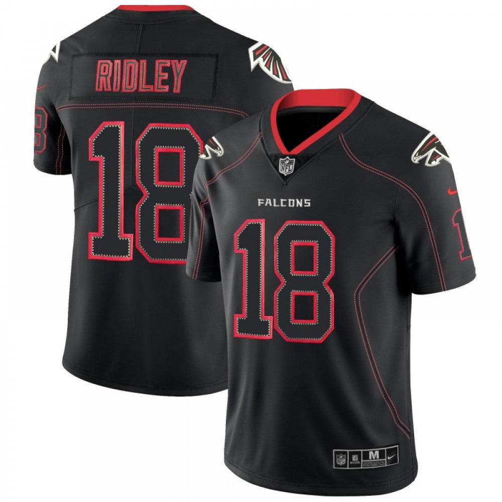 Men's Atlanta Falcons #18 Calvin Ridley Black 2018 Lights Out Color Rush NFL Limited Stitched Jersey 