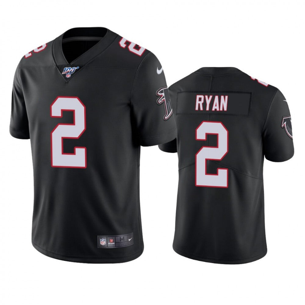 Men's Atlanta Falcons #2 Matt Ryan Black 2019 100th Season Vapor Untouchable Limited Stitched NFL Jersey 