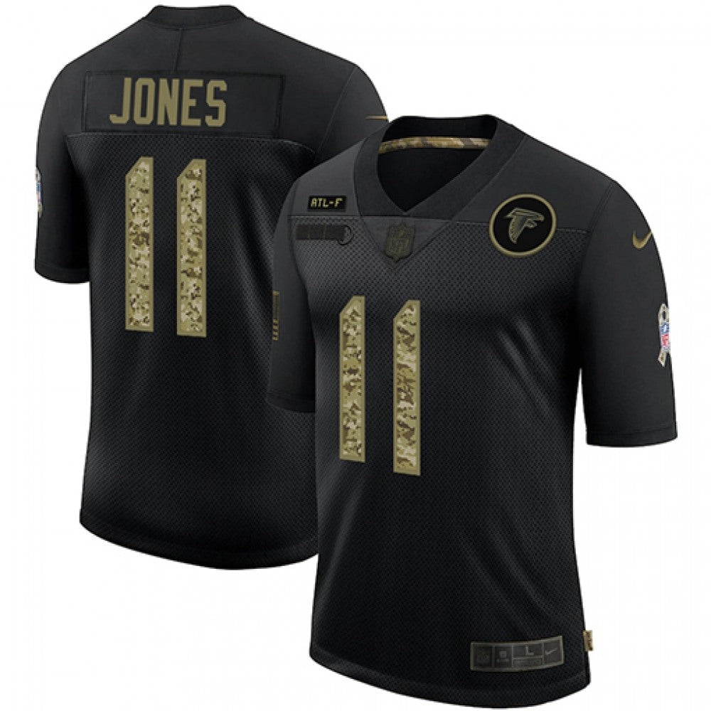 Men's Atlanta Falcons #11 Julio Jones 2020 Black Camo Salute To Service Limited Stitched Jersey 