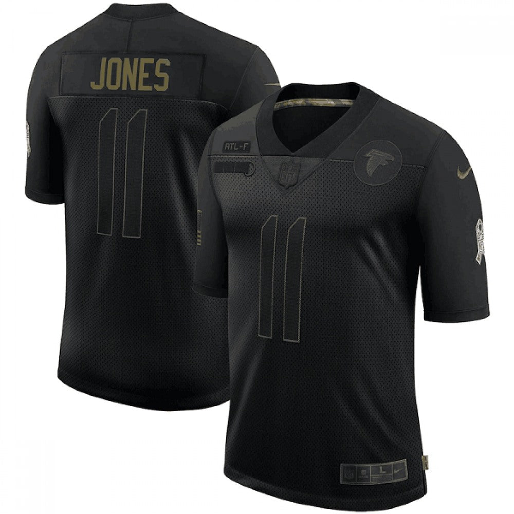 Men's Atlanta Falcons #11 Julio Jones 2020 Black Salute To Service Limited Stitched Jersey 