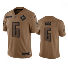 Men's Atlanta Falcons #6 Younghoe Koo 2023 Brown Salute To Setvice Limited Stitched Football Jersey 