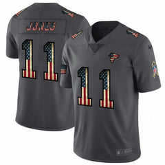 Men's Atlanta Falcons #11 Julio Jones Grey 2019 Salute To Service USA Flag Fashion Limited Stitched NFL Jersey 