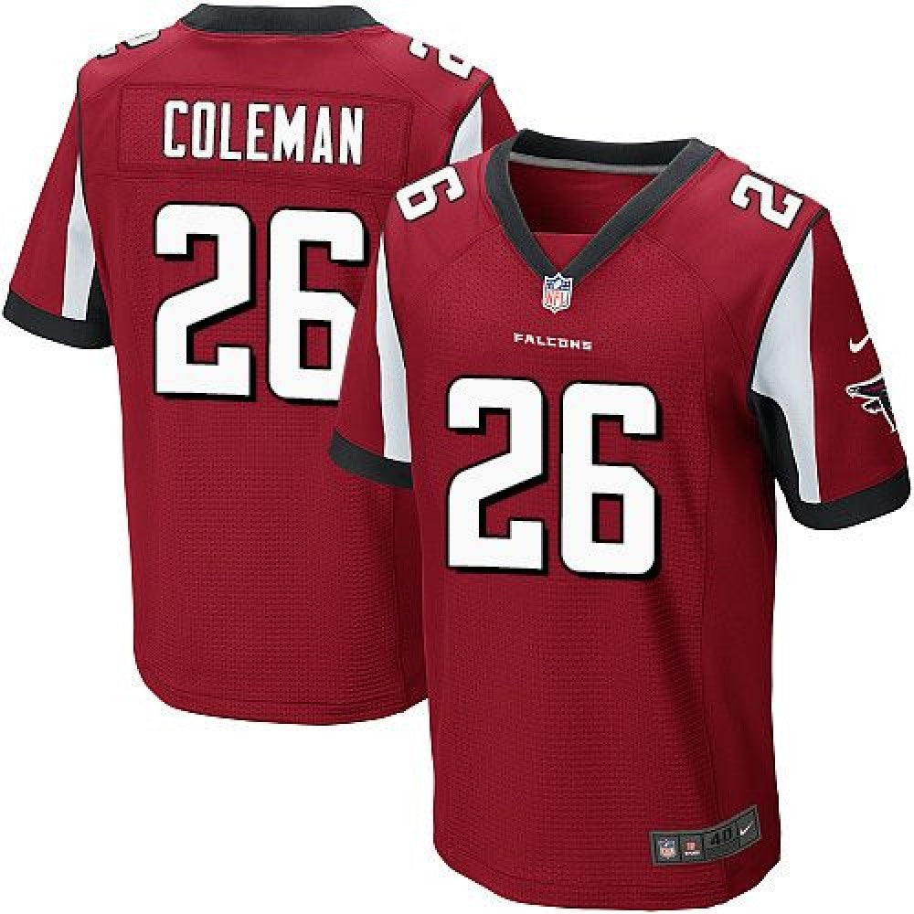 Falcons #26 Tevin Coleman Red Team Color Men's Stitched NFL Elite Jersey 