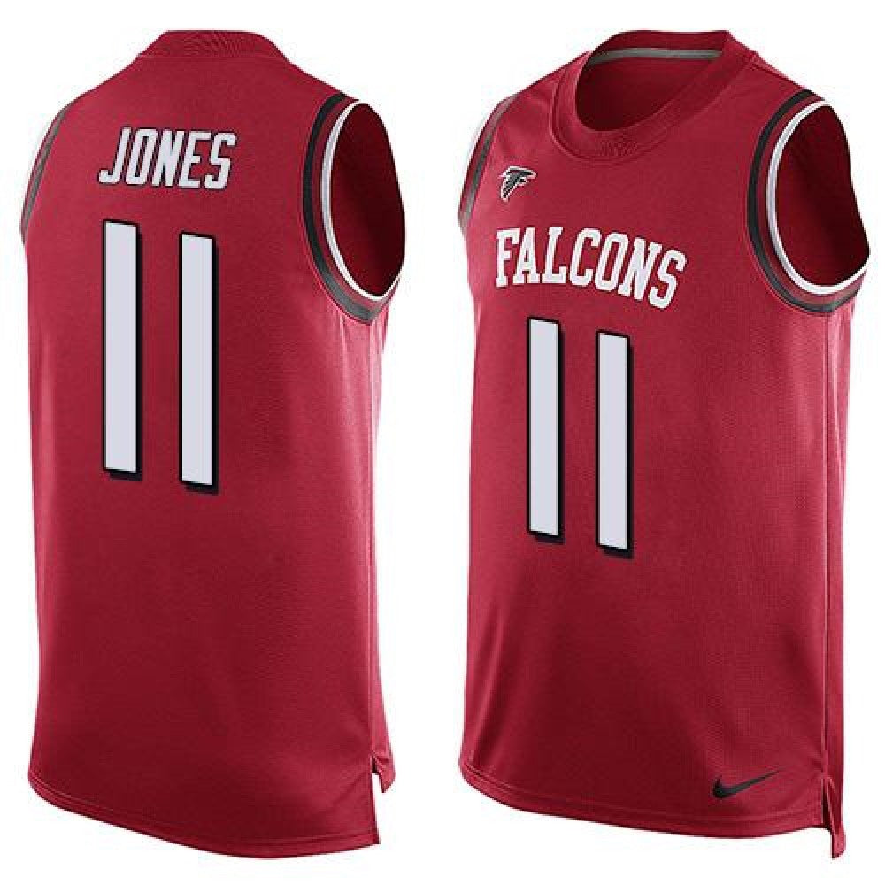 Falcons #11 Julio Jones Red Team Color Men's Stitched NFL Limited Tank Top Jersey 