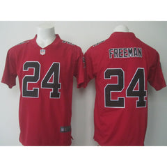 Men's Falcons #24 Devonta Freeman Red Limited Rush Stitched NFL Jersey 