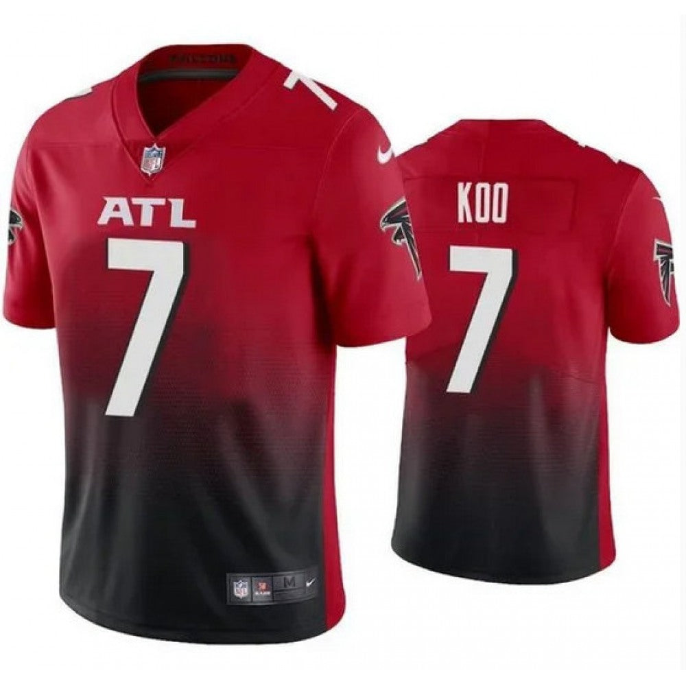 Men's Atlanta Falcons #7 Younghoe Koo Red/Black Vapor Untouchable Limited Stitched Jersey 