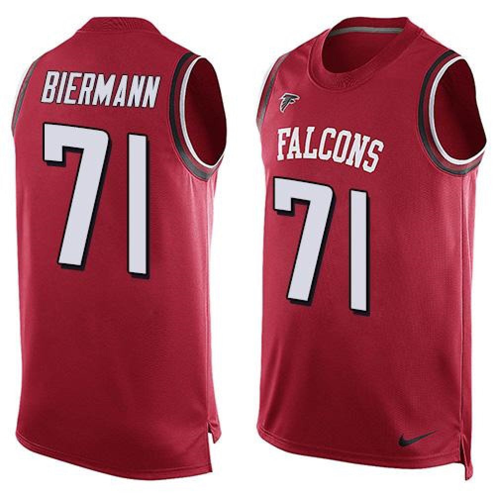 Falcons #71 Kroy Biermann Red Team Color Men's Stitched NFL Limited Tank Top Jersey 