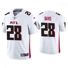 Men's Atlanta Falcons #28 Mike Davis White Vapor Untouchable Limited Stitched Jersey 