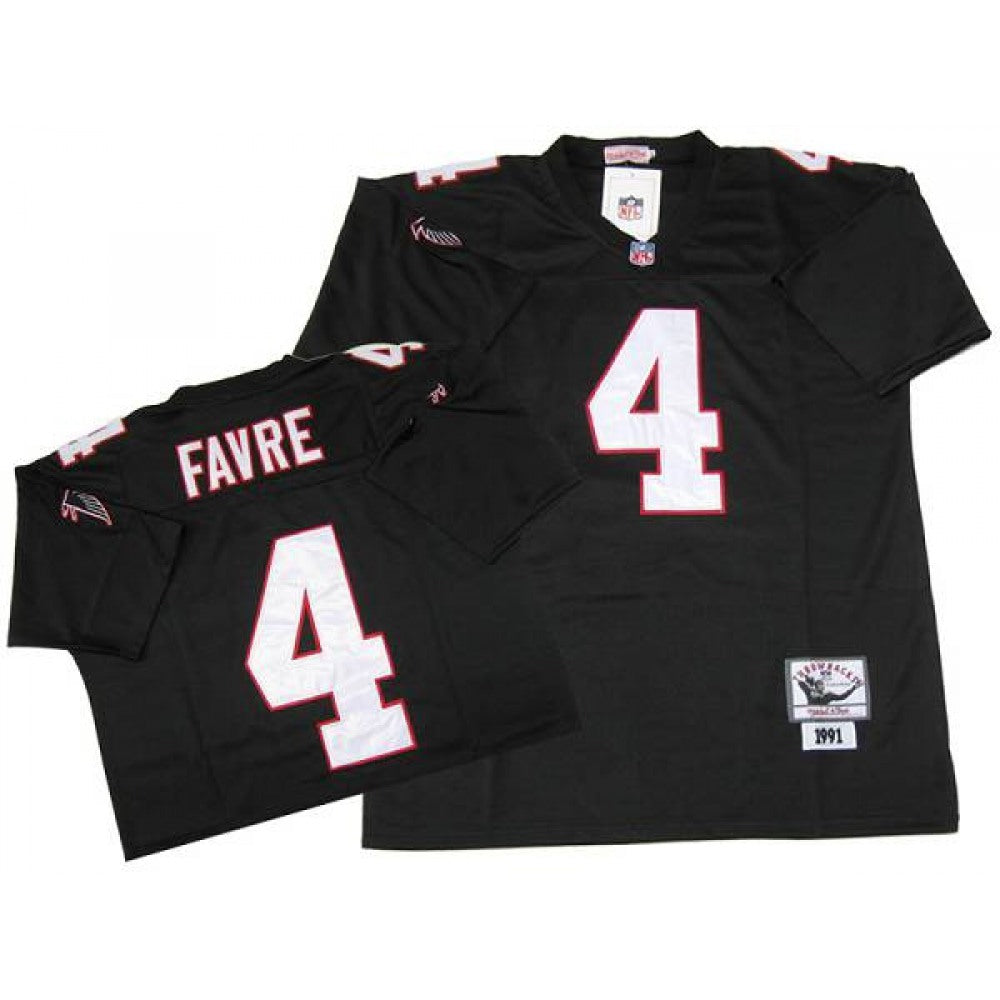 Mitchell&Ness Falcons #4 Brett Favre Black Stitched NFL Throwback NFL Jersey 