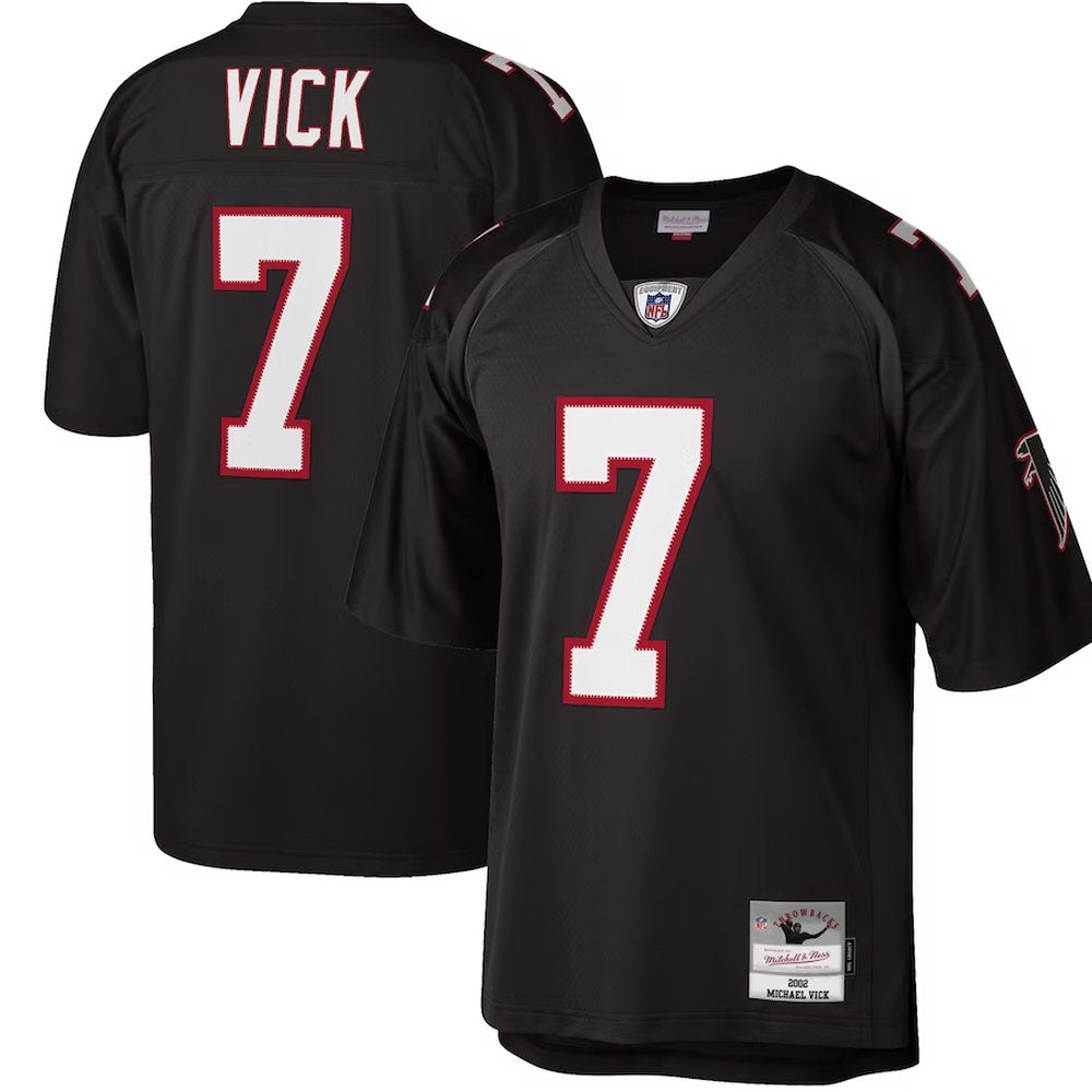 Mitchell And Ness Falcons #7 Michael Vick Black Throwback Stitched NFL Jersey 