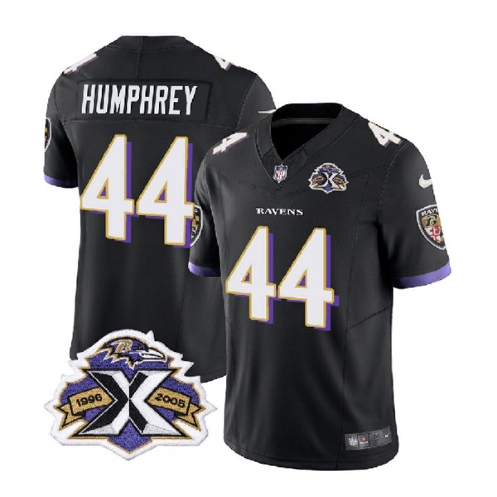 Men's Baltimore Ravens #44 Marlon Humphrey Black 2023 F.U.S.E With Patch Throwback Vapor Limited Jersey 
