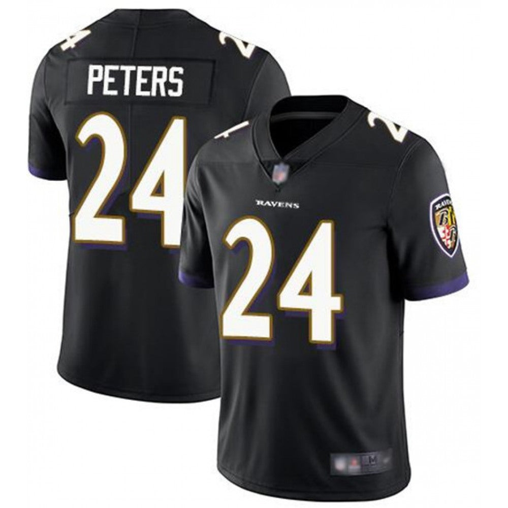 Men's Baltimore Ravens #24 Marcus Peters Black Vapor Untouchable NFL Jersey 