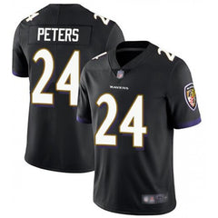 Men's Baltimore Ravens #24 Marcus Peters Black Vapor Untouchable NFL Jersey 