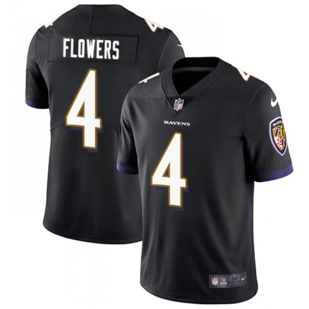 Men's Baltimore Ravens #4 Zay Flowers Black Vapor Untouchable Football Jersey 