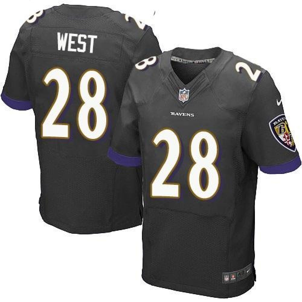 Ravens #28 Terrance West Black Alternate Men's Stitched NFL New Elite Jersey 
