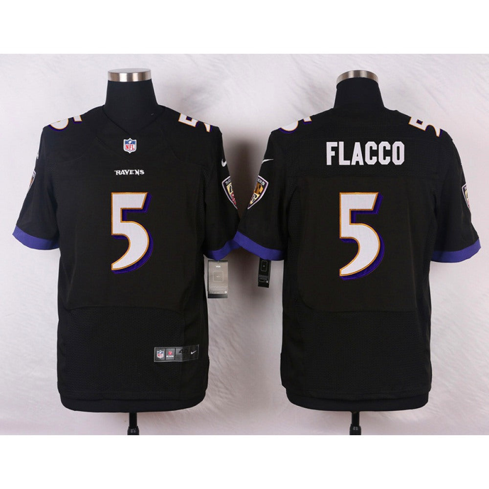 Ravens #5 Joe Flacco Black Men's Stitched NFL New Elite Jersey 