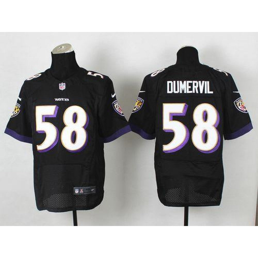 Ravens #58 Elvis Dumervil Black Alternate Men's Stitched NFL New Elite Jersey 