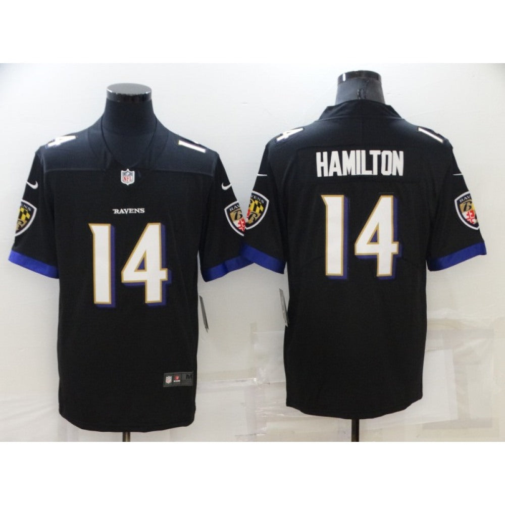 Men's Baltimore Ravens #14 Kyle Hamilton Black Vapor Untouchable Limited Stitched Jersey 