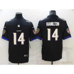 Men's Baltimore Ravens #14 Kyle Hamilton Black Vapor Untouchable Limited Stitched Jersey 