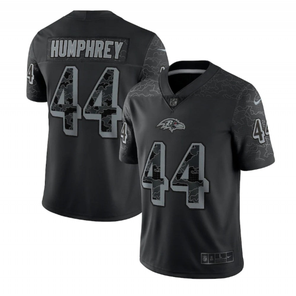 Men's Baltimore Ravens #44 Marlon Humphrey Black Reflective Limited Stitched Football Jersey 