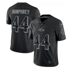 Men's Baltimore Ravens #44 Marlon Humphrey Black Reflective Limited Stitched Football Jersey 