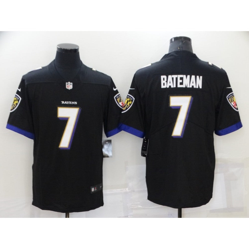Men's Baltimore Ravens #7 Rashod Bateman Black Vapor Untouchable Limited Stitched Jersey 