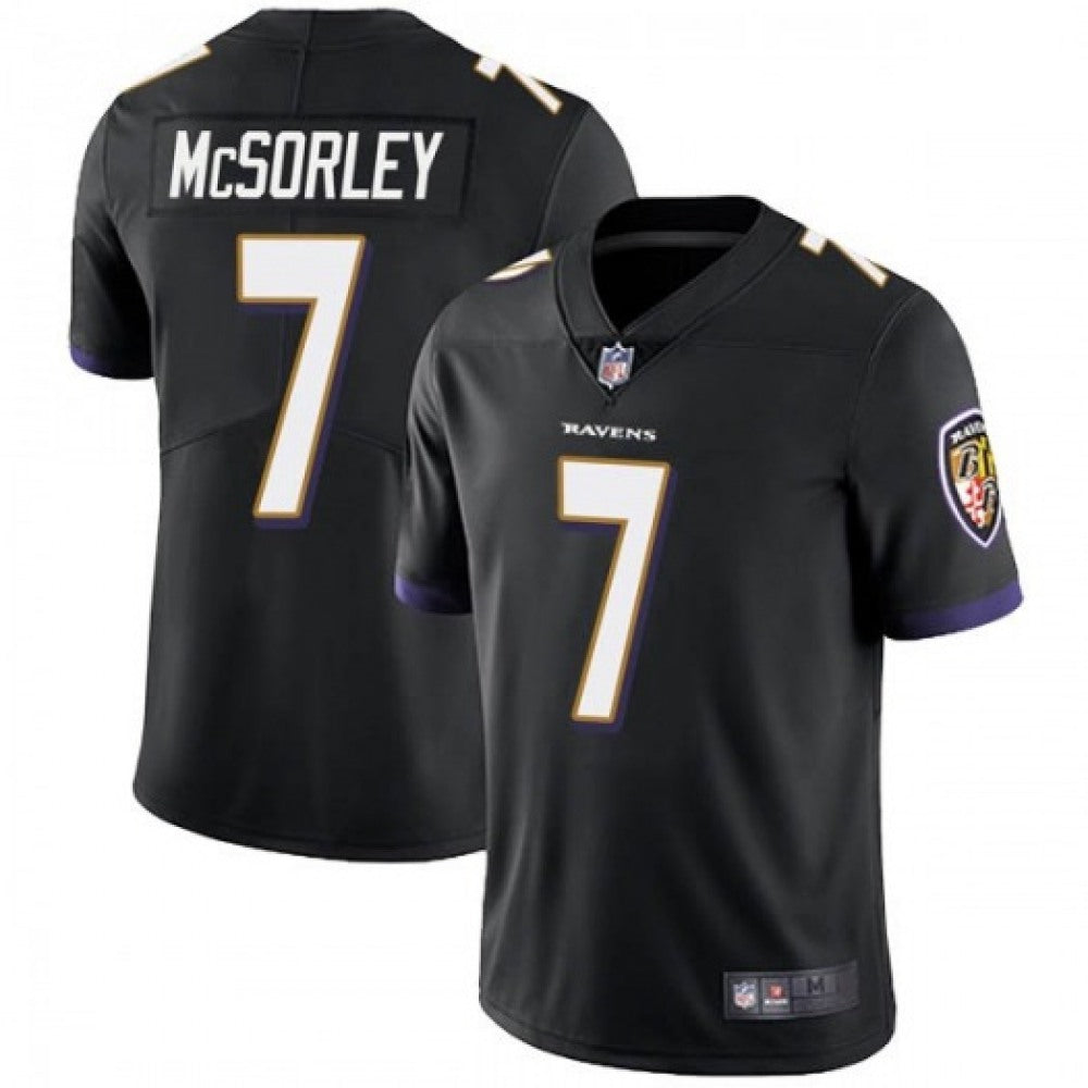 Men's Baltimore Ravens #7 Trace McSorley Black Vapor Untouchable Limited Jersey 