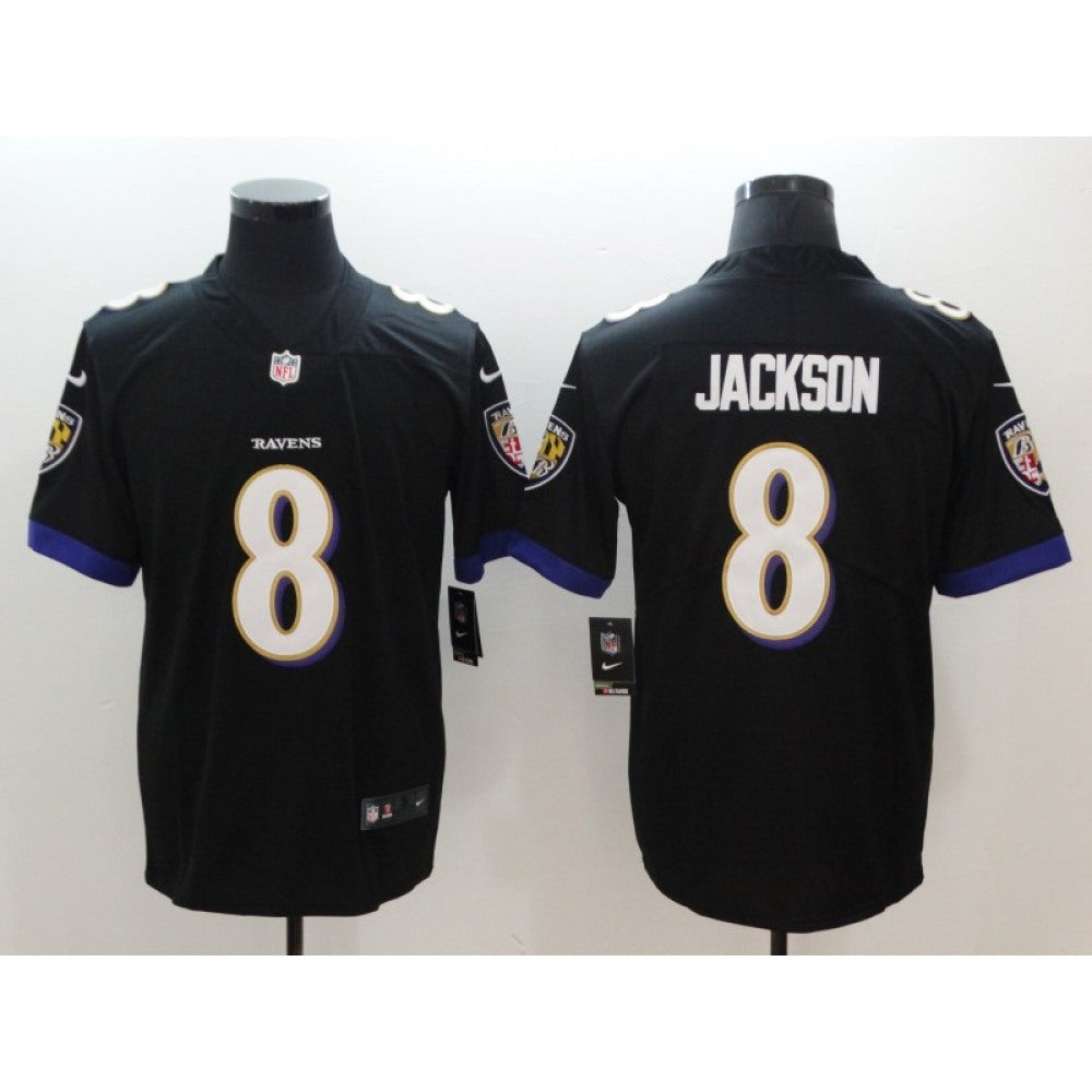Men's Baltimore Ravens #8 Lamar Jackson Black 2018 NFL Draft Vapor Untouchable Limited Jersey 