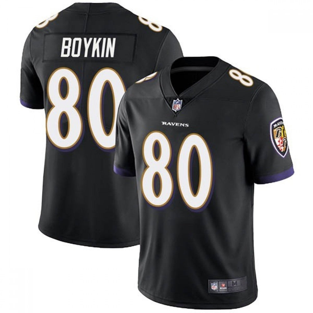 Men's Baltimore Ravens #80 Miles Boykin Black Vapor Untouchable Limited Jersey 