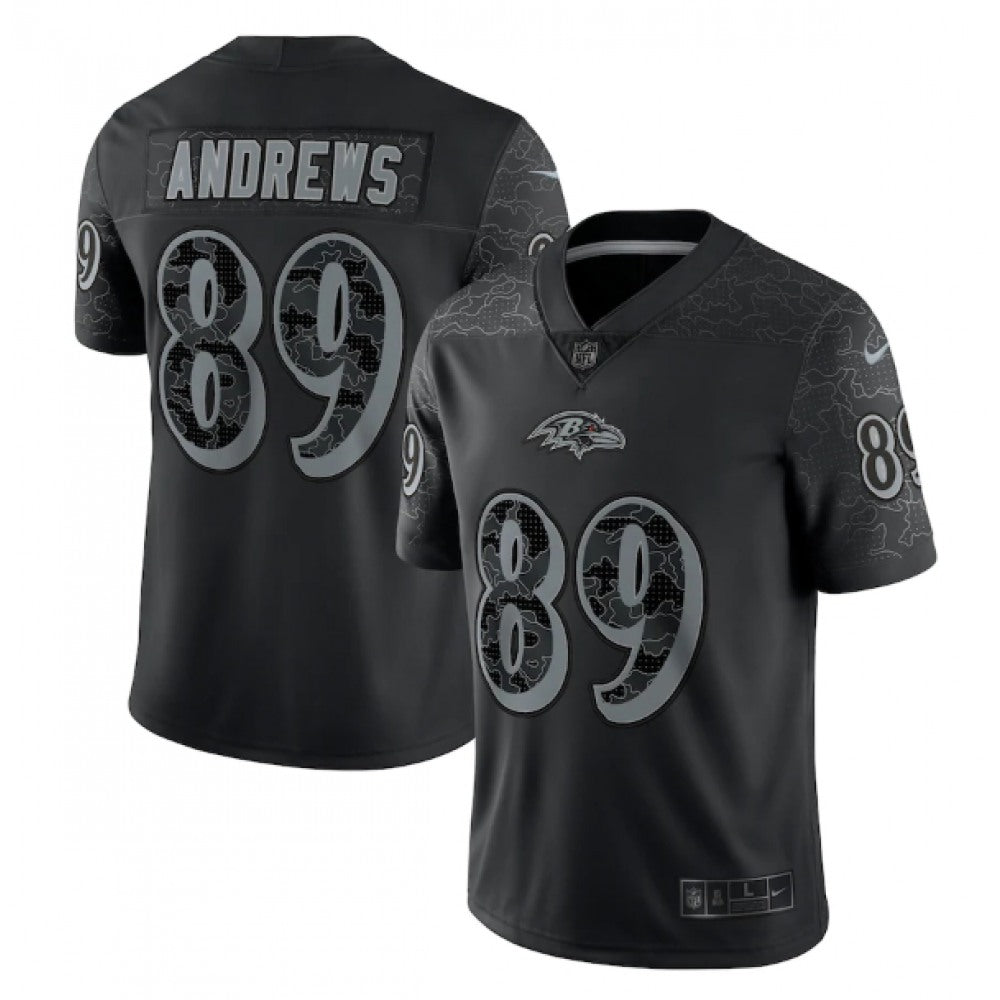Men's Baltimore Ravens #89 Mark Andrews Black Reflective Limited Stitched Football Jersey 