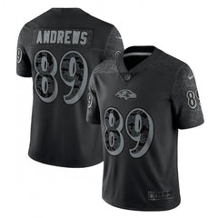 Men's Baltimore Ravens #89 Mark Andrews Black Reflective Limited Stitched Football Jersey 