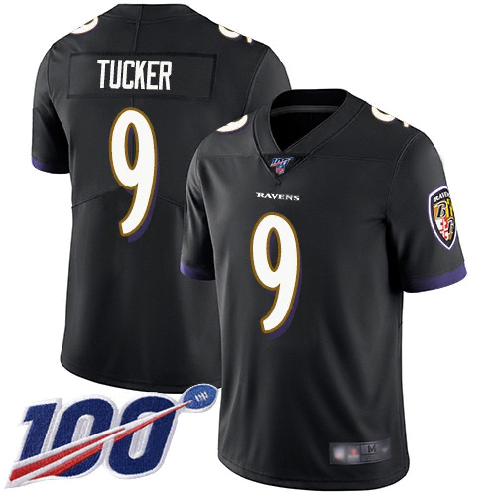 Men's Baltimore Ravens #9 Justin Tucker Black 2019 100th Season Vapor Untouchable Limited NFL Jersey 