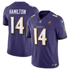 Men's Baltimore Ravens #14 Kyle Hamilton Purple 2023 F.U.S.E. With John Madden Patch Vapor Limited Football Jersey 