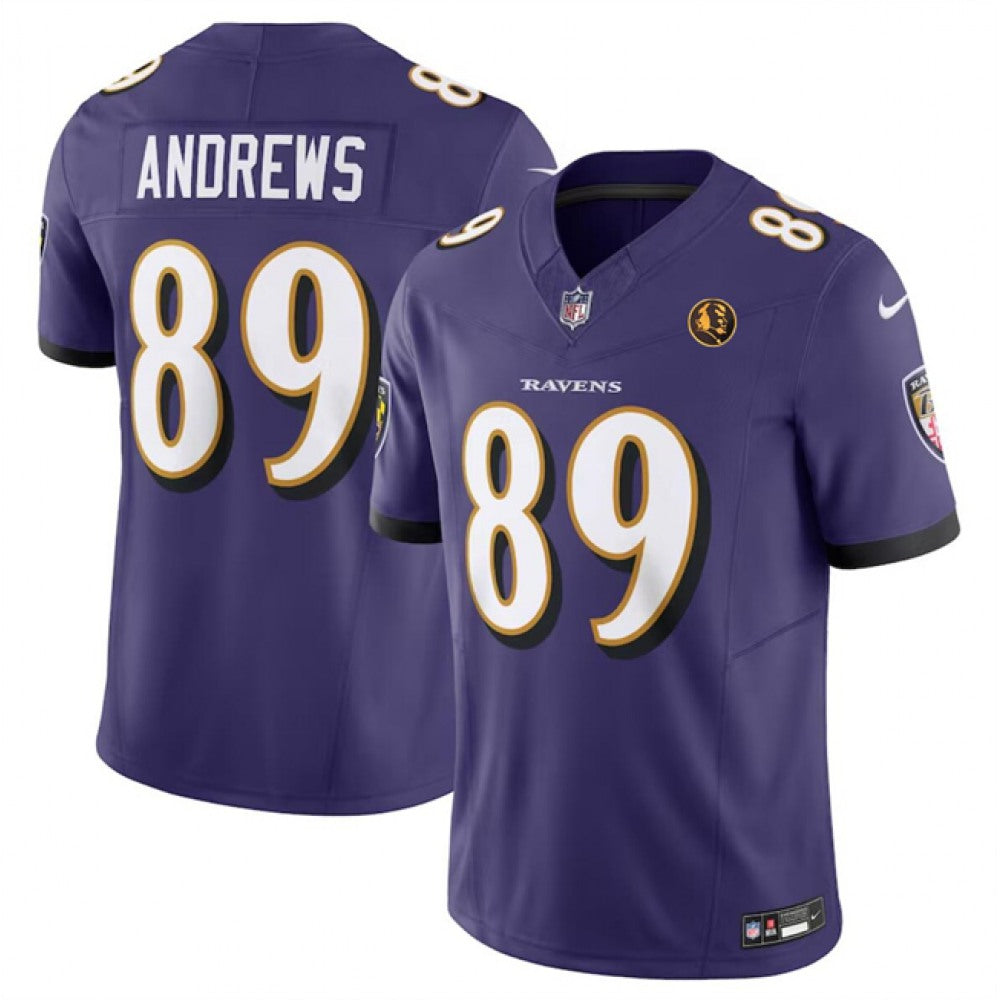 Men's Baltimore Ravens #89 Mark Andrews Purple 2023 F.U.S.E. With John Madden Patch Vapor Limited Football Jersey 