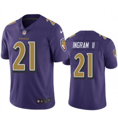 Men's Baltimore Ravens #21 Mark Ingram II Purple Color Rush NFL Jersey 