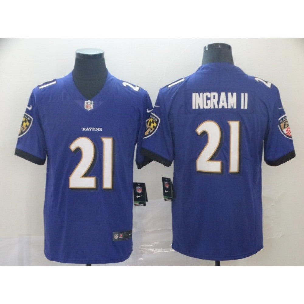 Men's Baltimore Ravens #21 Mark Ingram II Purple Vapor Untouchable NFL Jersey 