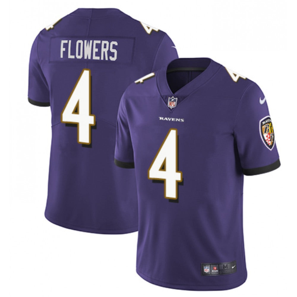 Men's Baltimore Ravens #4 Zay Flowers Purple Vapor Untouchable Football Jersey 